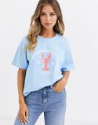Daisy Street Relaxed T-shirt With Lobster Print