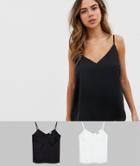 Asos Design Fuller Bust Eco Swing Cami With Double Layer 2 Pack-multi