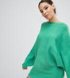 Prettylittlething Oversized Batwing Sweater In Green - Green