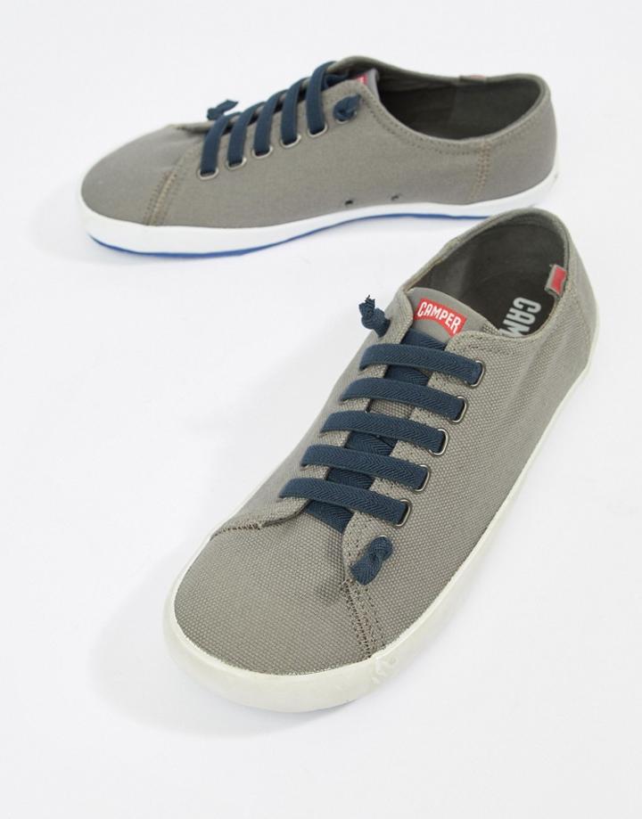 Camper Peu Ramble Cotton Plimsoll In Gray - Gray