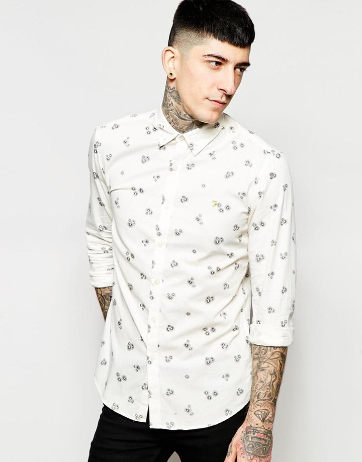 Farah Shirt With Pigment Print Slim Fit - Ercu