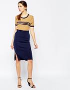 Ganni Long Beach Knit Skirt - Dress Blues