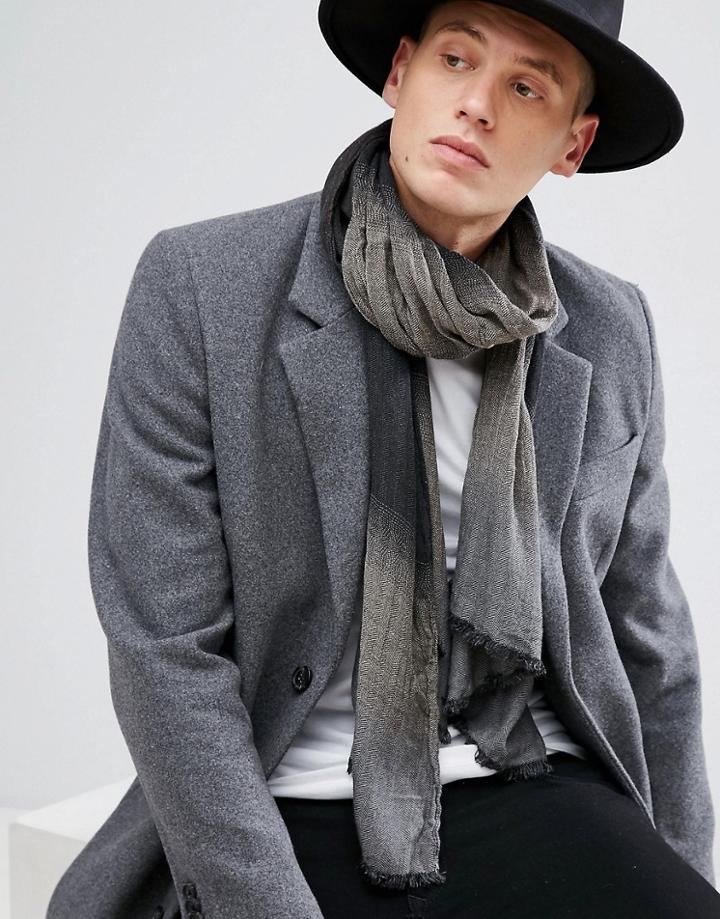 Noose & Monkey Scarf In Tie Dye - Black