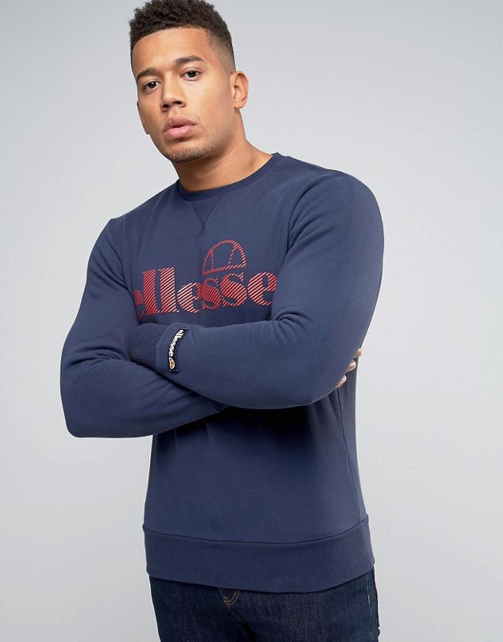 Ellesse Sweatshirt With Large Logo - Navy