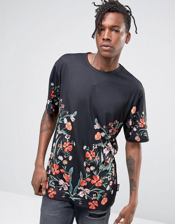 Jaded London Floral T-shirt - Black