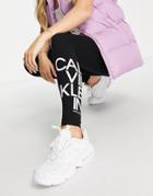 Calvin Klein Calvin Logo High Waist 7/8 Legging In Black