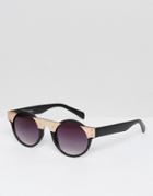 Jeeper Peepers Round Sunglasses In Black - Gold