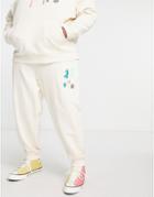 Asos Daysocial Oversized Sweatpants With Board Game Graphic Prints And Logo In Off White - Part Of A Set