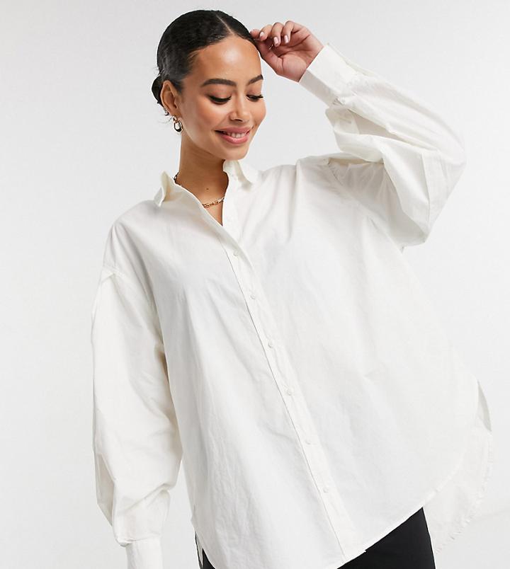 Vero Moda Tall Oversized Shirt In White