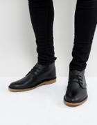 Selected Homme Royce Leather Desert Boots In Black - Black