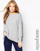Asos Petite Oversized Sweater In Alpaca Mix - Gray
