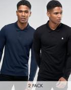 Asos Muscle Pique Polo With Logo 2 Pack - Multi