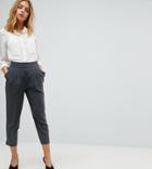 Asos Petite The High Waist Tapered Pants - Gray