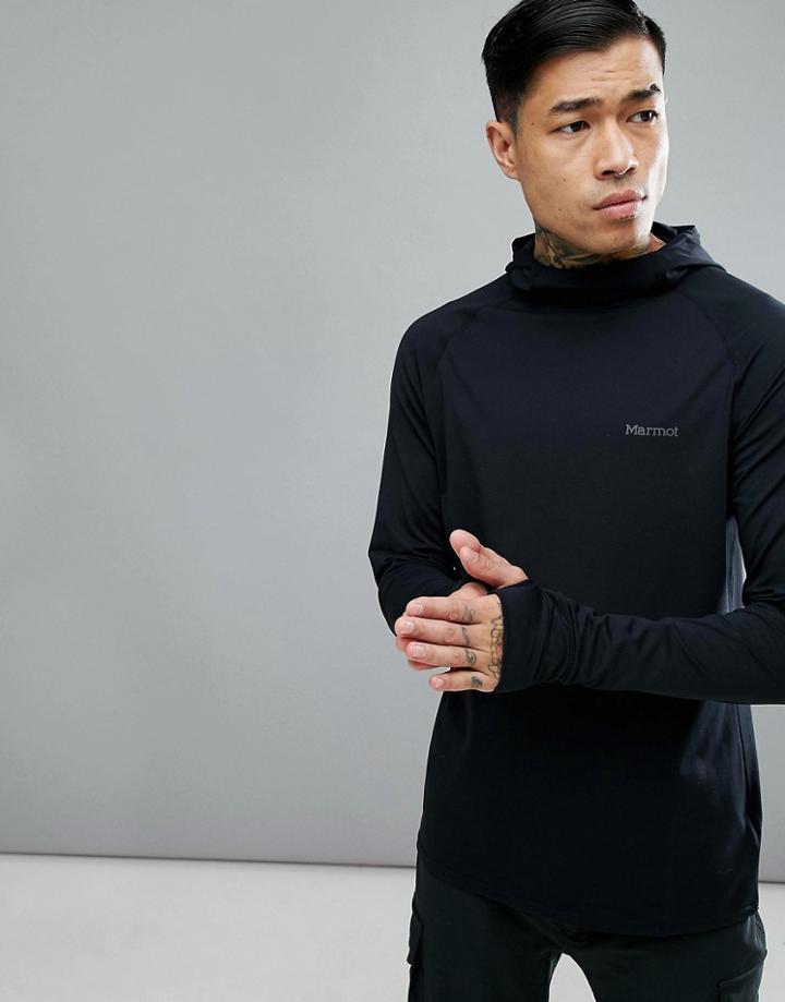 Marmot Harrier Baselayer Hoodie In Black - Black