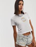 Sacred Hawk T-shirt With Shut Your Mouth Floral Graphics - White