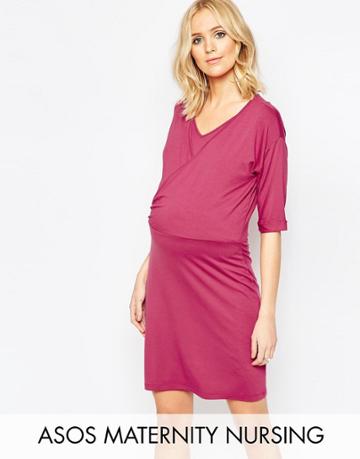 Asos Maternity Nursing Wrap Dress - Pink