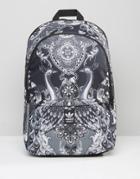 Adidas Originals Backpack In Peacock Print Ay9366 - Black