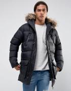 Brave Soul Puffer Parka - Black