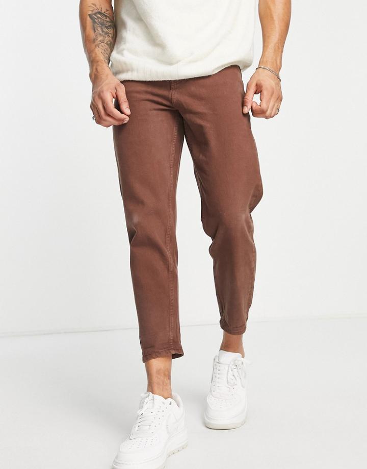 Bershka 90's Fit Baggy Jeans In Brown