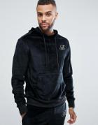 Ascend Muscle Fit Velour Hoodie - Black