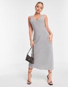 Flounce London Midi Cami Dress In Black And White Plaid