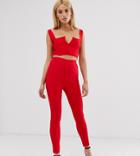 Vesper Tall Vesper Tailored Super Stretch Pants In Red Two-piece - Red