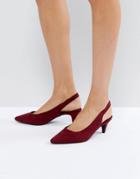 New Look High Vamp Slingback Shoe - Red