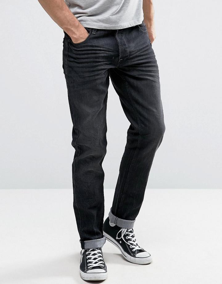Solid Skinny Fit Jeans In Light Blue Wash With Stretch - Blue