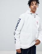 Tommy Jeans Sleeve Logo Overhead Hooded Jacket In White - White
