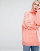 Monki High Neck Sweatshirt - Pink