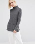 Warehouse Patch Pocket Tunic Sweater - Gray