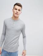 D-struct Grandad Neck Long Sleeve Top - Gray