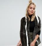Urbancode Khaki Faux Fur Drawstring Scarf