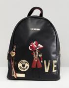 Love Moschino Charm Logo Backpack - Black