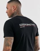Good For Nothing Muscle T-shirt With Back Logo In Black - Black
