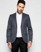 Heart & Dagger Check Blazer In Skinny Fit - Gray