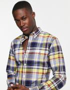 Polo Ralph Lauren Slim Fit Check Oxford Shirt Button Down In Yellow/blue