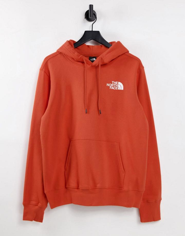 The North Face Nse Box Back Print Hoodie In Orange-green