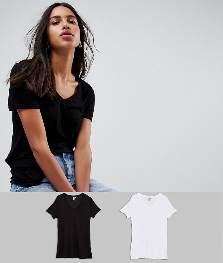 Asos V-neck Swing T-shirt 2 Pack - Multi