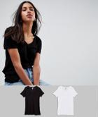 Asos V-neck Swing T-shirt 2 Pack - Multi