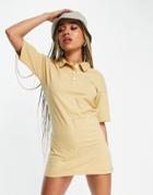 Night Addict Oversized Limited Polo Shirt Dress-brown