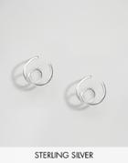 Asos Sterling Silver Spiral Hoop Earrings - Silver