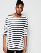 Asos Longline Stripe Long Sleeve T-shirt