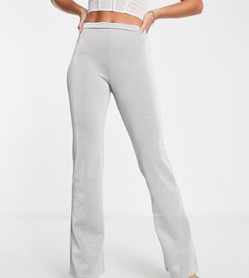 Jaded Rose Tall Wide Leg Pants In Sparkle - Part Of A Set-silver