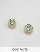 Ted Baker Sinaa Gold And Mint Crystal Stud Earrings - Gold