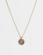 Topshop Scorpio Crystal Pendant Necklace In Gold