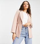 Miss Selfridge Petite Waisted Blazer In Mink-neutral