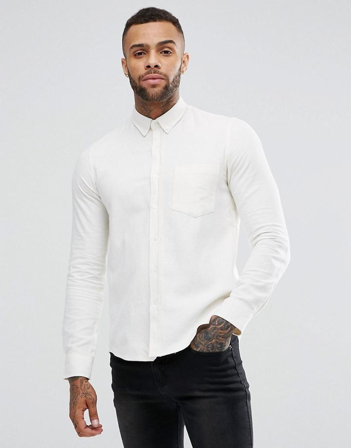 Just Junkies Linen Mix Shirt - White
