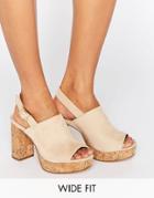 Asos Tammy Wide Fit Heeled Sandals - Beige