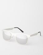 Asos Square Sunglasses In Silver Metal - Silver